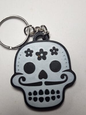 Mardi Gras Party Skulls #2 3D Keychain
