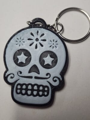 Mardi Gras Party Skulls #1 3D Keychain