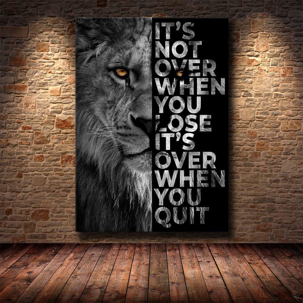 Motivational Quotes Posters And Art Wild Lion Canvas Painting - Image 6